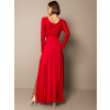 Červená dlouhé elegantní šaty JOELLIAN s páskem