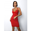 Červené koktejlové šaty TEUKROS s kamínky