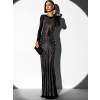 Černé společenské šaty NESTOR s kamínky