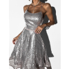 Stříbrné áčkové šaty HORATIO s flitry