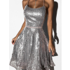 Stříbrné áčkové šaty HORATIO s flitry