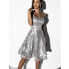 Stříbrné áčkové šaty HORATIO s flitry