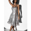 Stříbrné áčkové šaty HORATIO s flitry