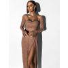 Hnědé večerní zdobené šaty KARMENTA