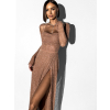 Hnědé večerní zdobené šaty KARMENTA