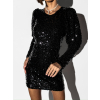 Černé koktejlové šaty TISIFONE s flitry
