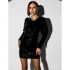 Černé koktejlové šaty TISIFONE s flitry