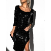Černé koktejlové šaty FLORIAT s flitry