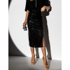 Černá třpytivá midisukně PONOMA s flitry