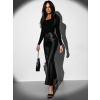 Černé stylové koženkové kalhoty GALATEIA