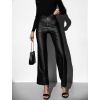 Černé stylové koženkové kalhoty GALATEIA