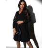 Černé áčkové šaty EPOFIS s krajkovými rukávy