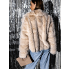 Krémový krátký faux fur kožíšek NIREUS