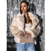 Krémový krátký faux fur kožíšek NIREUS