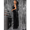 Černé třpytivé dlouhé šaty SOMNUS s flitry