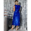 Královsky modré třpytivé šaty CHORILAT s flitry