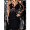 Černé koktejlové šaty DENKY s kamínky
