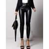 Černé lesklé koženkové kalhoty NAJADY s páskem