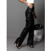 Černé stylové koženkové kalhoty ELETRA se zipy