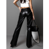 Černé stylové koženkové kalhoty ELETRA se zipy