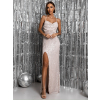 Stříbrné třpytivé šaty MEYLAN s flitry