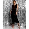 Černé třpytivé šaty YANAMARI s průstřihy