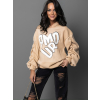 Béžová oversized mikina SALUS s nápisem