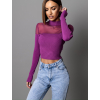 Fialový top UMUT s dlouhým rukávem