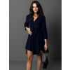 Tmavě modré áčkové košilové šaty FOGGYEL s vázáním