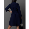 Tmavě modré áčkové košilové šaty FOGGYEL s vázáním
