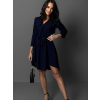 Tmavě modré áčkové košilové šaty FOGGYEL s vázáním