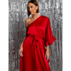 Červené elegantní šaty DORRY přes jedno rameno