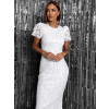 Bílé dlouhé šaty EUFORBOS s krajkou