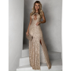 Zlaté třpytivé dlouhé šaty AROGANTISEL s flitry