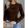 Hnědé triko MAGOLA s dlouhým rukávem