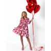 Červené šaty JOSHUAE s květinovým vzorem