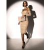 Béžové elegantní šaty ROSLYN s řasením