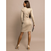 Béžové úpletové šaty INKELT s páskem