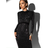 Černé třpytivé večerní šaty ZURINA s kamínky