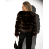 Tmavě hnědý faux fur kožíšek TOMASA