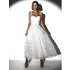 Bílé elegantní tylové šaty SCHINICHI s volánky