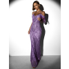 Fialové večerní třpytivé šaty NATSU s flitry