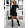 Černé áčkové šaty GHARAN s dlouhým rukávem