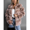 Krémová bunda KUROKO s umělým kožíškem
