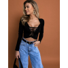 Černý top MIGDALIA se šněrováním