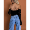 Černý elegantní crop top MIJAEL