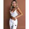 Bílý elegantní top GUNTHER s kamínky