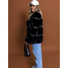 Černá bunda KUROKO s umělým kožíškem
