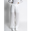 Bílé basic plisované široké kalhoty SELIE