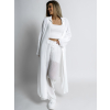 Bílé basic plisované široké kalhoty SELIE